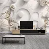 Bakgrundsbilder Anpassad väggmålning Bakgrundsblomma 3D Stereoskopisk geometrisk cirkel Boll vardagsrum SOFA TV Bakgrund PO Wall Paper Modern Art1