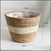 Planters Pots Nordic Handmade St Storage Basket Indoor Outdoor Flower Pot Plant Container Home Living Room Decoration Drop Deliver Otawm