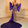 Sexy Sweetheart Mermaid Evening Dresses Luxurious Crystal Beading Prom Dress Big Bow Formal Party Gowns