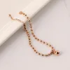 Anklets Rose Gold Color 316L Stainless Steel Beads Ankle Bracelet For Women Trendy Bell Coin Charms Cheville Foot Jewelry