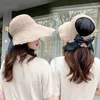 Breite Krempe Hüte Trendy Big-brim Strand Sonnenhut 2023 Frauen Bowknot Leere Top Sonnenschutz Fischer Kappe Weibliche Outdoor sommer Sonnenschirm