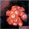 Flores decorativas grinaldas de simula￧￣o LED FOAM ROSE LUZES DE ROSA ROSA E ROSES BRANCAS MODELOS DE BATERIA SOLAR MODELOS DE CASEMA VALENTI DHA2J