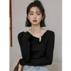 Women's T Shirts 2023 Women T-shirt Winter Fleece Lined Thickening Bottom Casual Shirt Top