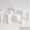 ギフトラップ50pcs/汎用ホワイトスモールボックスパッケージ350g正方形の空白の段ボールスポット化粧品カラードロップデリバリーホームガーデンDhwe1