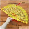 Party Favor Folding Hand Fan Single Side Lace 11 Couleurs Summer Chinese / Spanish Style Dance Fans Drop Delivery Home Garden Festive Su Dhdg6