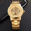 Armbanduhren Herren Skelettuhren Luxus Gold Mechanische Uhr Edelstahlband Automatik Arloji Pria Relojes