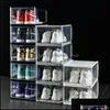 저장 상자 쓰레기통 분리 가능한 투명한 두꺼운 플라스틱 투명 신발 박스 쌓을 수있는 조합 신발 컨테이너 Dustpro OT7QE