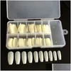 False Nails Press On Luxury Wholesale Fake Nail 100 Piece Boxed Long FL Stick Ballet French Potherapy Artificial Box Color Sending D DH3W2