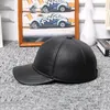 Boll Caps Men's äkta läderhatt Autumn Winter Cowhide Baseball Cap Man Outdoor Sunshade Justerbar