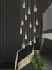 Pendant Lamps LED Stair Light Modern Nordic Indoor Crystal Meteor Lamp Hall Lighting Store Home Living Ceiling Chandelier Dining Room