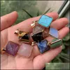 Colares pendentes Reiki cura jóias de pedra natural quartzo pendum lapis opal rosa cristal pirâmide pingentes de brutos de brilho