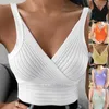 Женские танки Женщины Summer v Neck Cross Sexy Camis Crop Top Casual Street Streetless Party Style Night Club Style