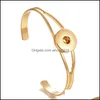 Cuff Noosa Snap Bracelet Jewelry Sier Gold Ginger Buttons Bangle Fit Diy 18Mm Snaps Classic Drop Delivery Bracelets Dhg0H