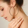 Hoop örhängen enkel stor runda för kvinnor rostfritt stål brincos para som mulheres smycken moda feminina tillbehör grossist