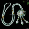 Подвесные ожерелья M JadeAgoods Sunflower Collese Jade Count Beads Свитер -цепь Женская ювелирные украшения подвесной кулон