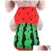 Dog Apparel Spring Summer Pet Vest Tshirt Cute Watermelon Crab Printed Shirt Clothes For Dogs Cats Puppy Sleeveless Drop Del Dhgarden Dhwf8