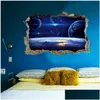 Wall Stickers 3D Star Universe Series Broken For Kids Baby Rooms Bedroom Home Decoration Decals Mural Poster Sticker On The Drop Del Dhnjo