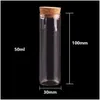 Storage Bottles Jars 24Pcs 50Ml Size 30X100Mm Test Tube With Cork Stopper Spice Container Vials Diy Craft Drop Delivery Home Garde Dh1Eb