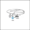 Bracelet Bleu Cristal Perle Extensible Fil Bracelet Sier Éléphant Femmes Animaux Cadeaux De Communion Pour Soeur Ou Fille Drop Delivery J Dhac5