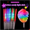 Favor favorita cones de algodão doce colorf colo glowing luminous marshmallow stick stick favorece o suprimento de natal halloween dh4pe