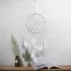 Decorative Figurines 5pcs Handmade Feathers Bead Crochet White Dream Catcher Home Door Wall Hanging Pendant Ornament Exquisite Car Office