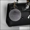 Party Favor Rabbit Fur Ball Plush Fuzzy Key Chain Pom Keychain Car Bag Ring Pendant Jewelry Gift 20Pcs Drop Delivery Home Garden Fes Otuna