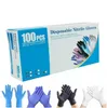 Blaue Einweghandschuhe aus Nitril, puderfrei, ohne Latex, Packung mit 100 Stück Handschuhen, rutschfeste Anti-Säure-Handschuhe FY9518 ss0112