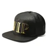 Ball Caps Fashion Hip Hop Letter Baseball Cap Pu Leather Bone Cool Hat Gold Black Red Snapback For Women Men Summer 2023 One Size