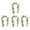 Flores decorativas pacote de 4 decorações artificiais de jardim de guirlanda caseira ornamentos de festa