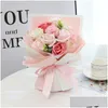 Decorative Flowers Wreaths Simation Christmas Valentines Day Gift To Send Men And Women Friends Carnation Rose Small Bouquet Drop Dhmrs