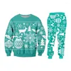 Men's Tracksuits CJLM Men's/Women's Universal Christmas Loose Fashion Street 3D Print Series Set Sweater Casual