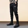 Herrar jeans streetwear mode män löst passar stor fickdesigner casual lastbyxor overall koreansk stil hiphop joggar byxor