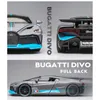 DIECAST Model samochód 1 32 Bugatti Divo stop Diecasts Model samochodu zabawki z powrotem metalowe zabawkowe pojazdy miniaturowe modele samochodów zabawki dla dzieci prezenty świąteczne 230111