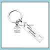 Keychains Lanyards Stainless Steel Housewarming Keychain Pendant Family Love Creative House Lage Decoration Key Ring 12X50Mm Whole Dhftl