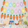 2023 Easters Party Home Decoration Happy Easter Flag Banner Cartoon Rabbit Cute Clotful Bunny Flags Bunny Rabbits Carrot الحلي T02M2AZ