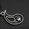 Pendentif Colliers Conception Unique Splice Gossip Tai Chi Yin Yang Pour Femmes Corde En Cuir Noir Blanc Amitié Couple Saint Valentin Cadeau 4 Dhxcp