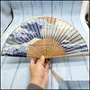 Party bevorzugt Vintage Style Seidenklappfan Chinesische japanische Muster Kunsthandwerk Geschenk Home Dekoration Ornamente Hochzeit Dance Hand Fans OTDBG