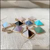 Pendant Necklaces Reiki Healing Jewelry Natural Stone Quartz Pendum Lapis Opal Pink Crystal Pyramid Pendants Diy Earrings Women Drop Dhxgj