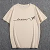 Men's T Shirts Summer Male Short Sleeve Cotton Shirt Paper Plane Letter Print Fashion Casual Loose Clothes Regular Graphic Tee Top