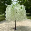 Dekorativa blommor Wisteria Tree Hanging Artificial Wedding Banket Table Center Decoration El Family Garden Christmas