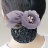 Hair Clips Barrette Clip Highgrade Yarn Flower Pearl pins Stewardess Bank el Staff Bun Snood Girls Korean Accessories Gifts 230112