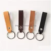 Keychains Lanyards Fashion Cowe Leather Keychain Business Gift Key Chain Car Strap midjeplånbok Keyring Drop Delivery Accessories DHJ8T