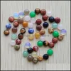 Pedras de 6 mm de 6 mm de base plana natural redonda Cabochon Green Rosa Cistica Pedra Loja para Brincos de Colares Acessórios de Roupas de Jóias Dhx2p