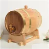 Drinking Straws Sts Wood Wine Barrel Oak Beer Brewing Equipment Mini Keg Beverage Turnover Bucket Large Capacity Storage Container D Dhivg