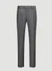 Costumes pour hommes gris profond rayure laine hommes pantalons angleterre Style rétro coupe ajustée décontracté homme d'affaires quotidien pantalon 2023 printemps pantalon