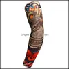 Protective Sleeves Unisex Summer Fake Tattoo Arm For Men Women Sunsn T Shirt Uv Protection Hip Hop Punk Slip On Drop Delivery Home G Dhevi