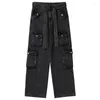 Men's Jeans Multi Pocket Washed Loose Retro Pants Baggy High Street America Cargo Y2k Clothes Men