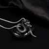 Pendentif Colliers En Acier Inoxydable Serpent Collier Noir Chaîne Métallique Pour Hommes Femmes Gothique Punk Hip Hop Style Cool Animal Serpent Bijoux