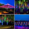 Dizeler LED Işık Dize 8 Tüpler 30cm 50cm Meteor Duş Peri Işıkları Açık Bahçe Noel Ağacı Tatil Çelenk Düğün Dekorasyonu