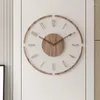 Horloges murales salon bois suspendu Design moderne élégant Hall 3d horloge mécanisme silencieux Reloj De Pared décor à la maison